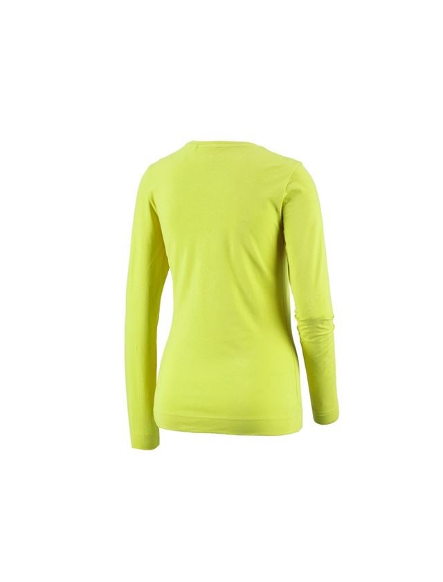 Hauts: e.s. Longsleeve cotton stretch, femmes + vert mai 1