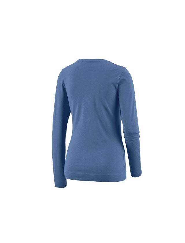 Hauts: e.s. Longsleeve cotton stretch, femmes + cobalt 3