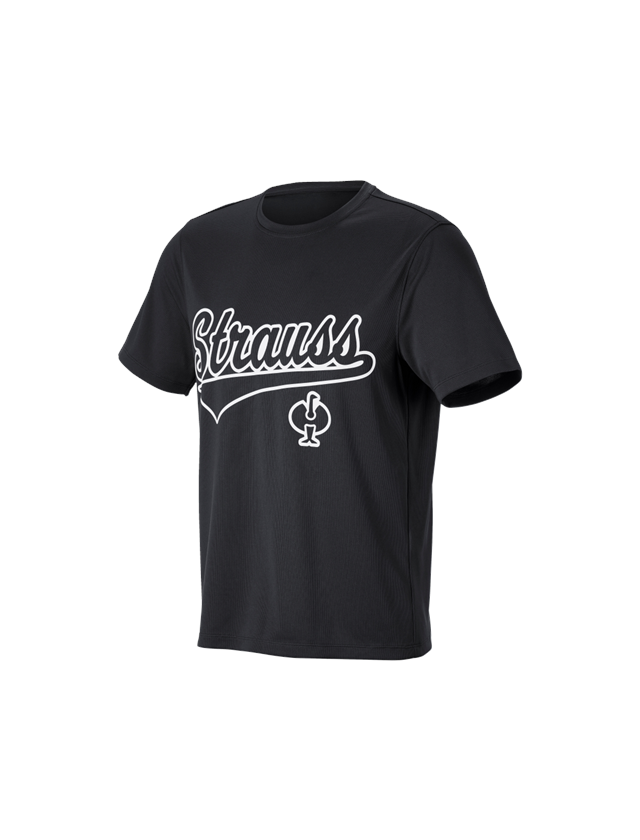 Hauts: e.s. T-shirt-fonctionnel Strauss + noir
