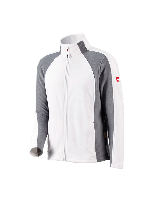 Work Jackets: Microfleece jacket dryplexx® micro + white/grey 1