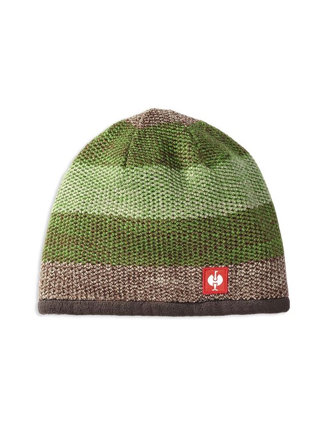 Accessories: Knitted hat e.s.motion 2020 + chestnut/seagreen