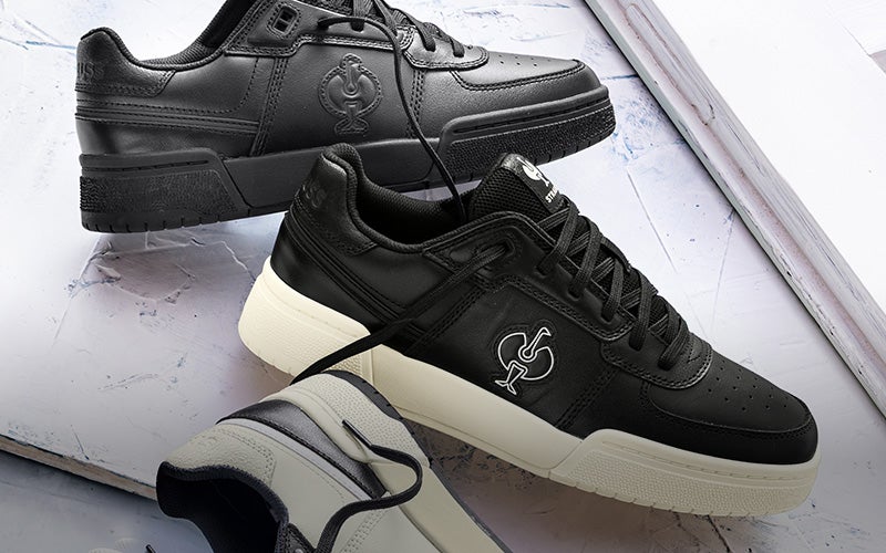 Casual image of O1 work shoes e.s. Sumter low in black, black/light beige and white/royal