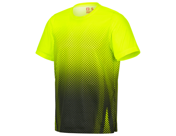 Functional t-shirt e.s.t:aktik, high-vis yellow/black
