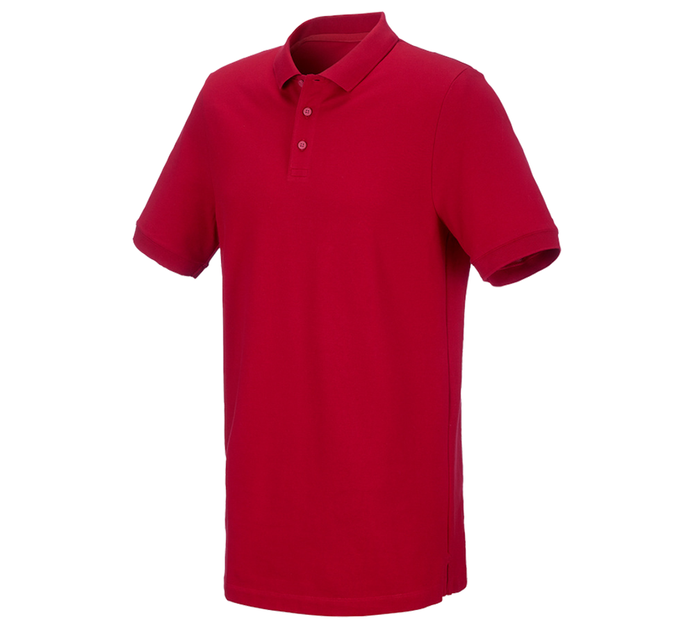 Pólók és egyebek: e.s. piké póló cotton stretch, long fit + tűzpiros