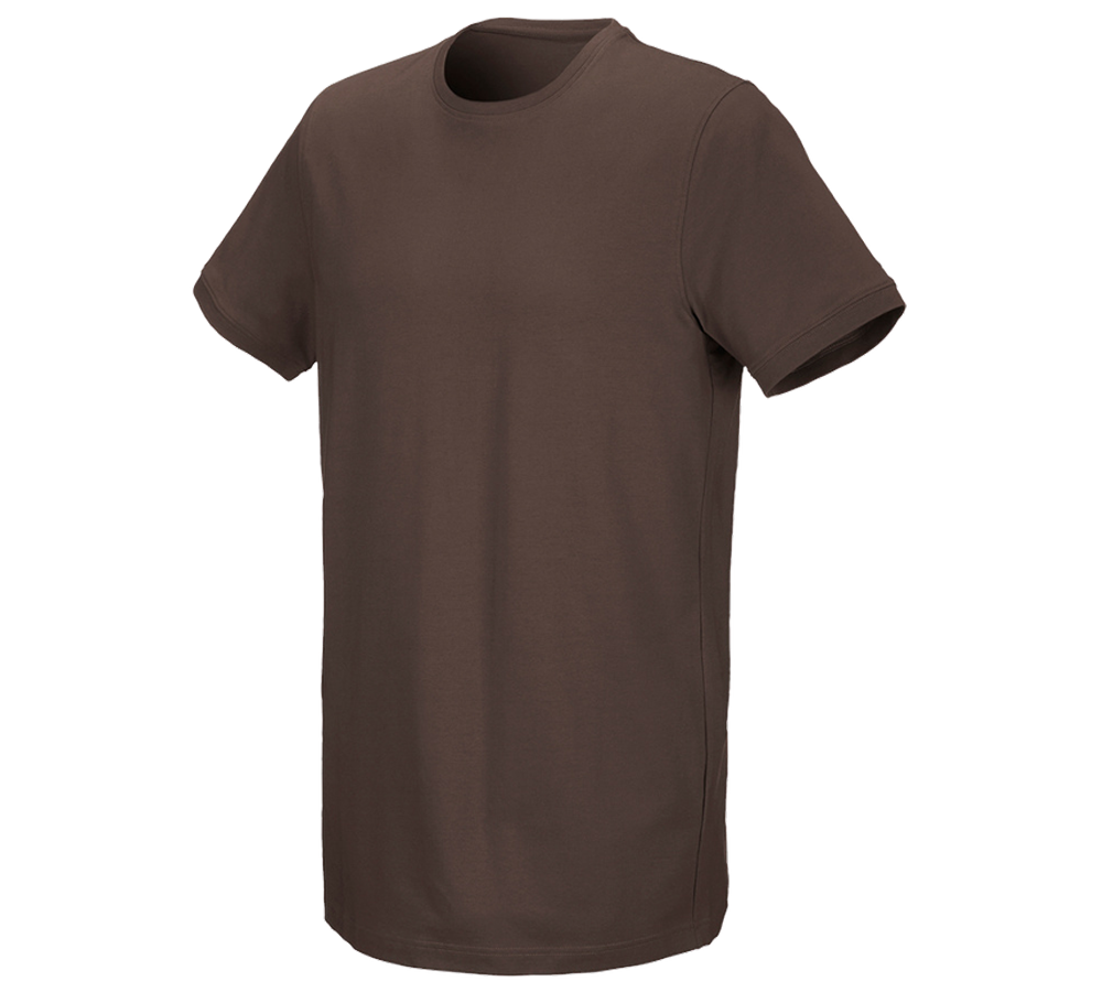 Pólók és egyebek: e.s. póló cotton stretch, long fit + gesztenye