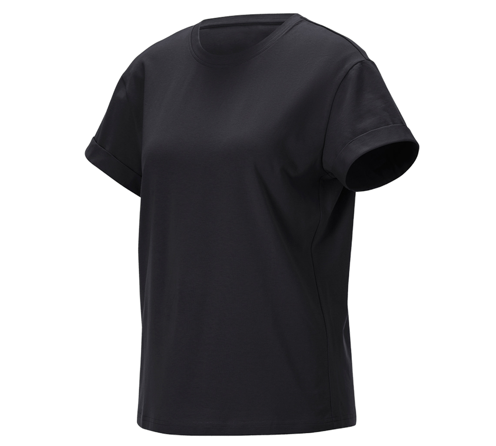 Pólók és egyebek: e.s. póló cotton stretch rolled sleeve, női + fekete
