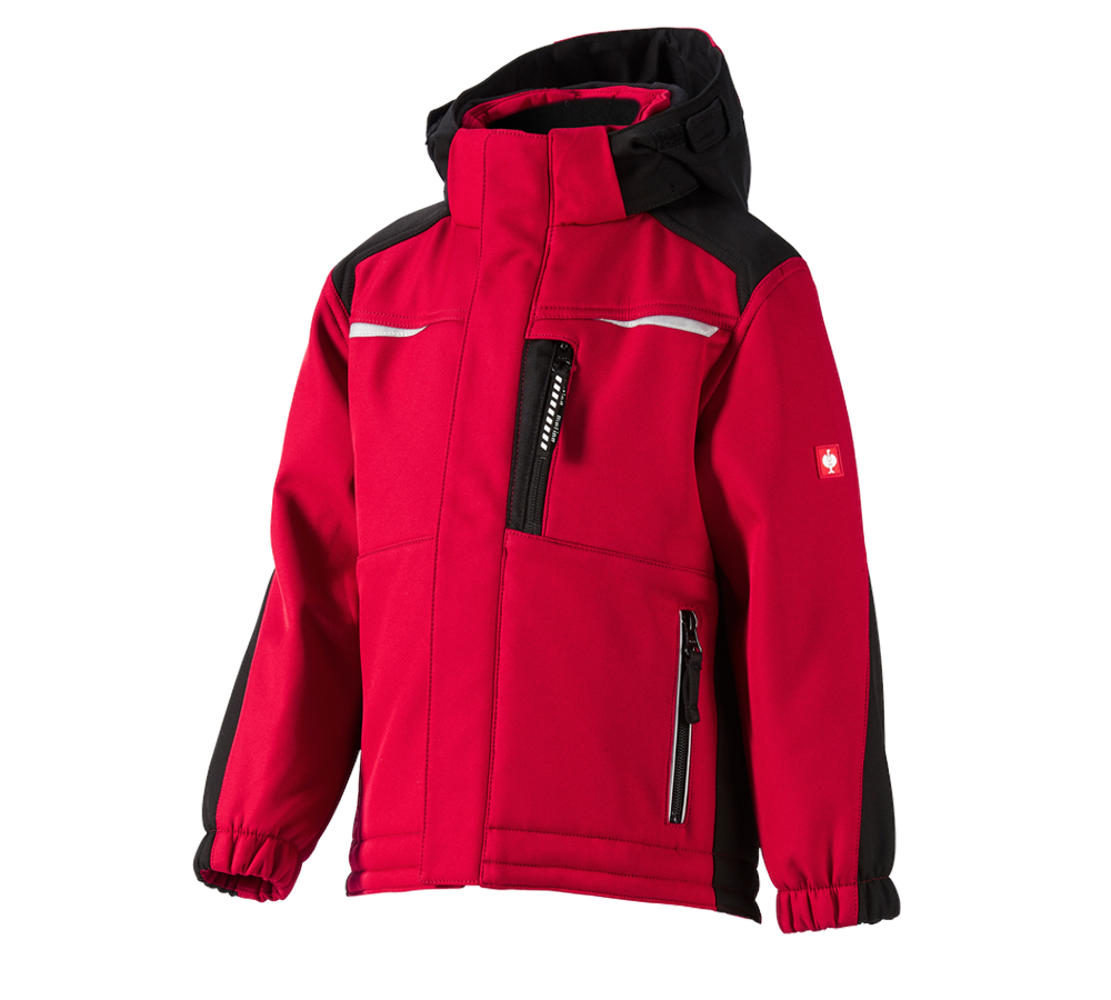 Dzsekik: Gyermek softshell dzseki e.s.motion + piros/fekete