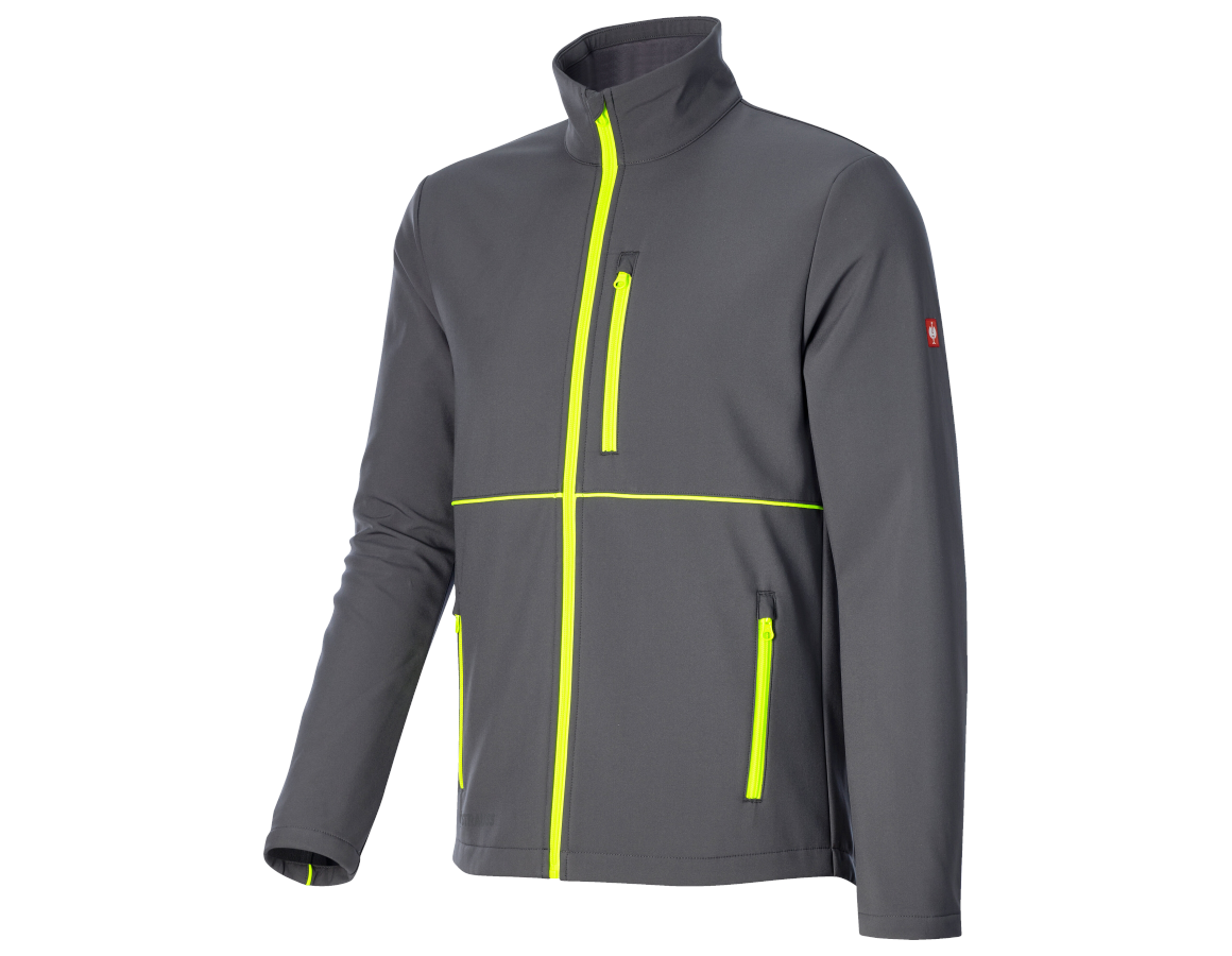 Dzsekik: Softshell dzseki e.s.line.core + szénszürke/láthatósági sárga