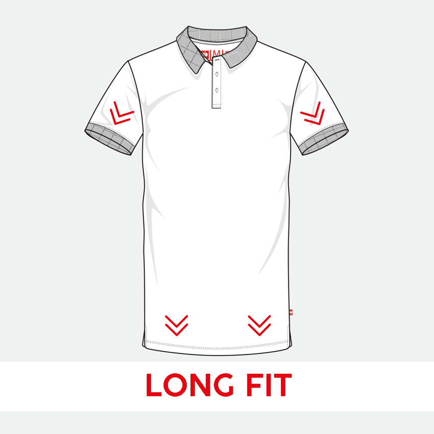 Pólók és egyebek: e.s. piké póló cotton stretch, long fit + tűzpiros 2