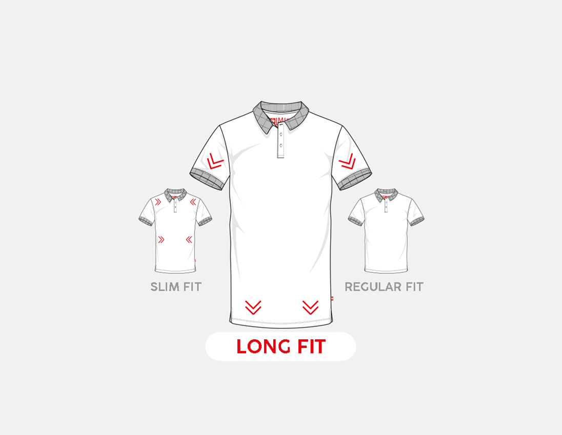 Pólók és egyebek: e.s. piké póló cotton stretch, long fit + tűzpiros 1