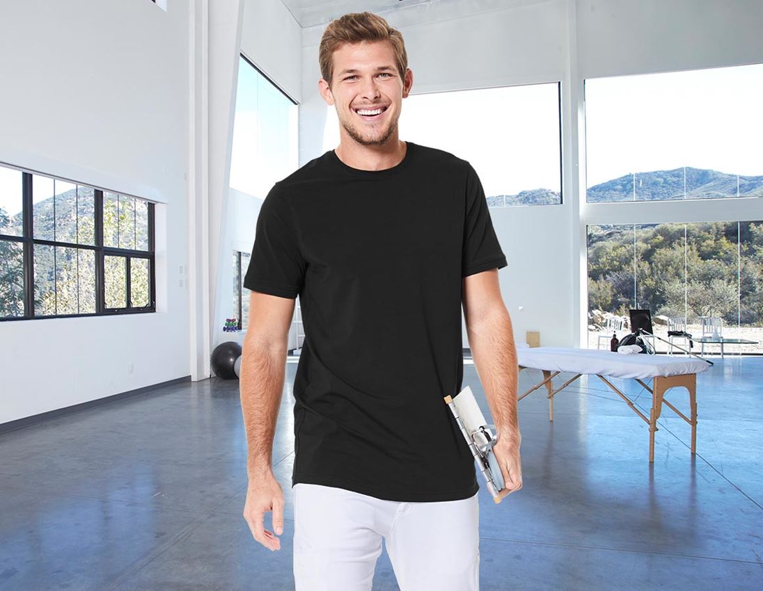 Pólók és egyebek: e.s. póló cotton stretch, long fit + fekete