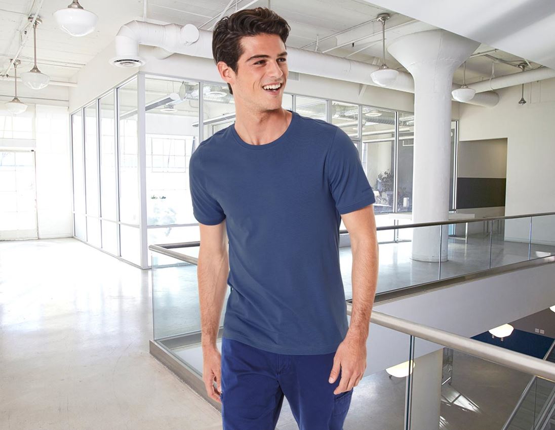 Pólók és egyebek: e.s. póló cotton stretch, slim fit + kobalt