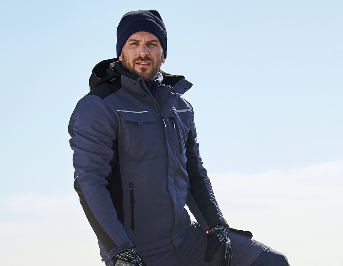 Dzsekik: Softshell dzseki e.s.motion + sötétkék/fekete