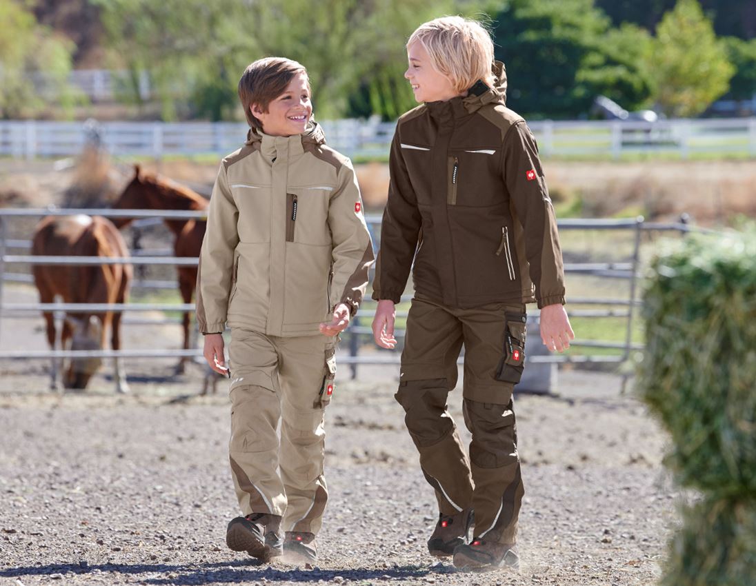 Dzsekik: Gyermek softshell dzseki e.s.motion + gesztenye/mogyoró 1