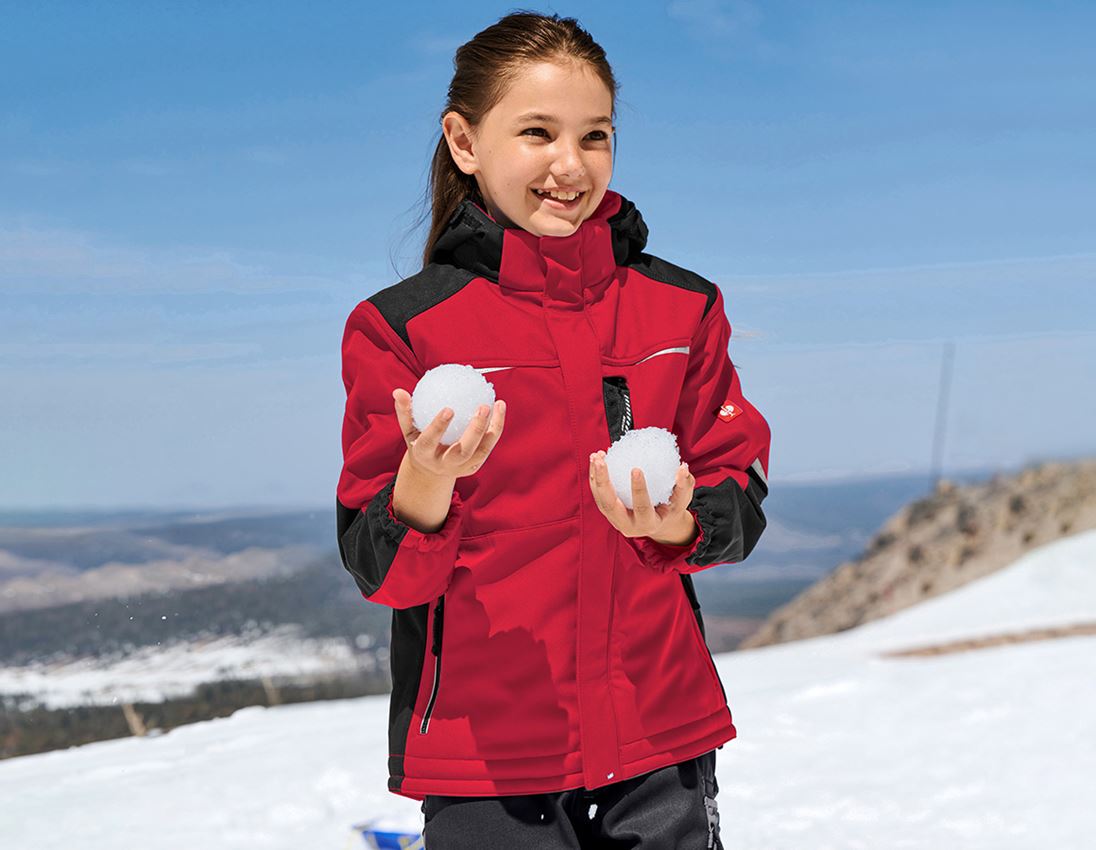 Dzsekik: Gyermek softshell dzseki e.s.motion + piros/fekete
