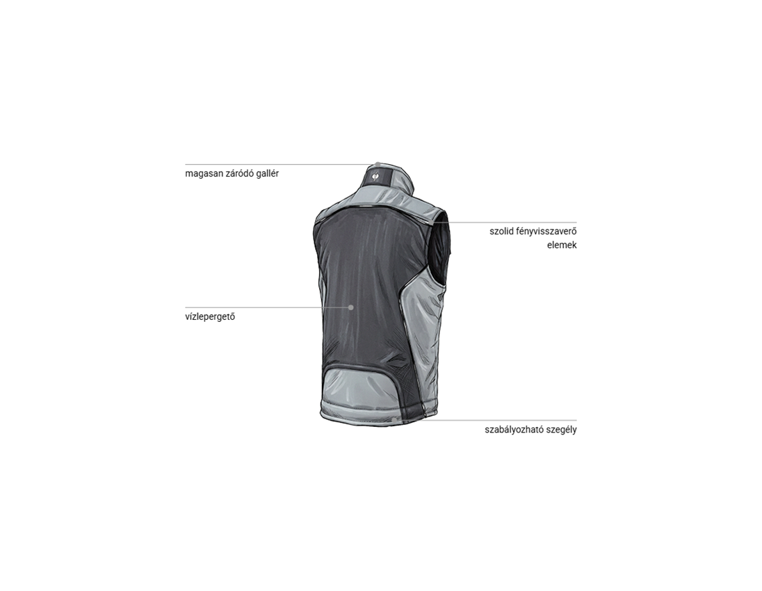 Mellények: Softshell mellény e.s.motion + grafit/cement 2