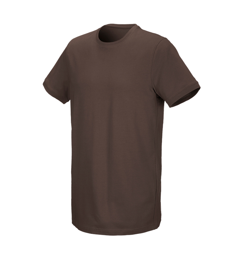 Pólók és egyebek: e.s. póló cotton stretch, long fit + gesztenye 2