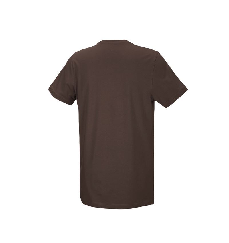 Pólók és egyebek: e.s. póló cotton stretch, long fit + gesztenye 3