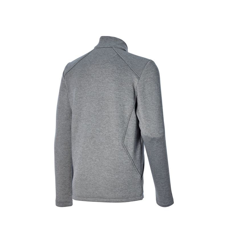 Pólók és egyebek: Állónyakú pulóver thermo stretch e.s.trail + bazaltszürke melange/acidsárga 3