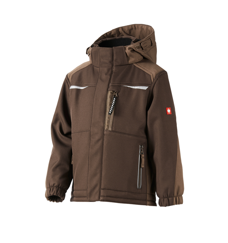 Dzsekik: Gyermek softshell dzseki e.s.motion + gesztenye/mogyoró