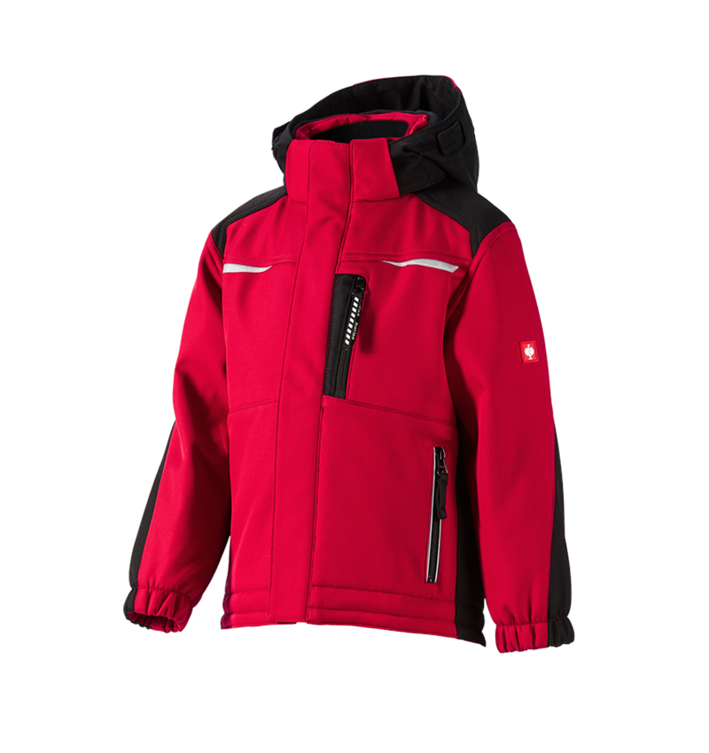 Dzsekik: Gyermek softshell dzseki e.s.motion + piros/fekete