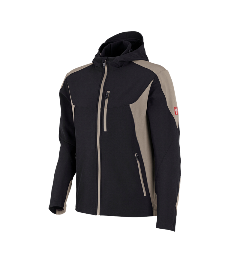 Dzsekik: Softshell dzseki e.s.vision + fekete/agyag