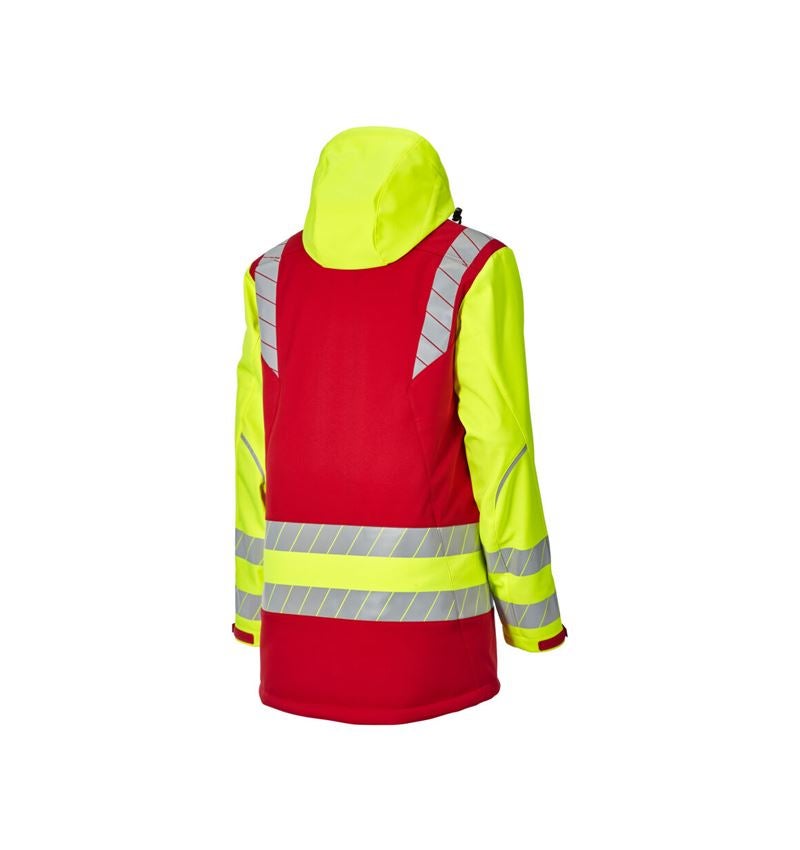 Dzsekik: Láthatósági téli softshell parka e.s.motion 24/7 + piros/láthatósági sárga 7