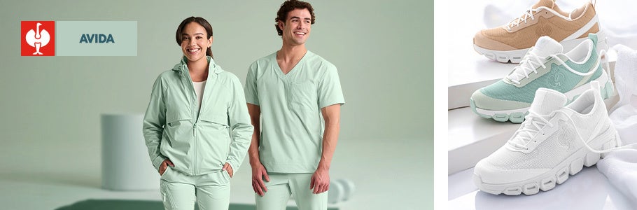 Immagine di copertina della linea Avida con scarpe e abbigliamento.