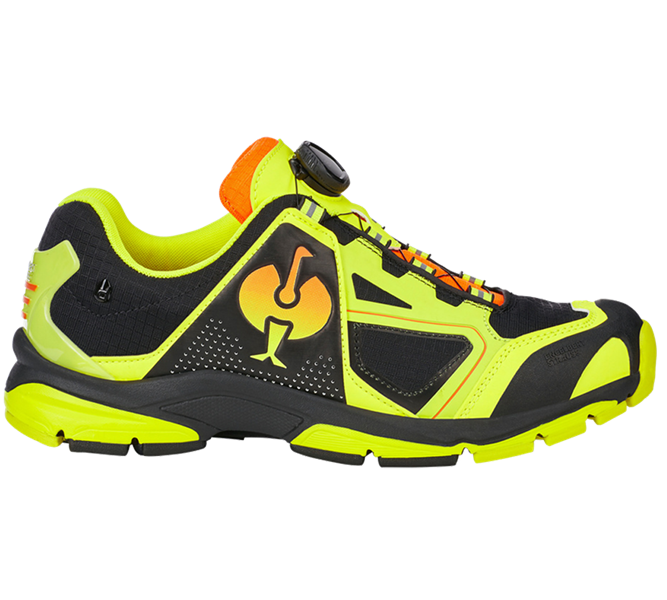 Vista principale, Scarpe, O2 scarpe da lavoro e.s. Minkar II, nero/giallo fluo/arancio fluo