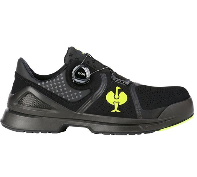 Vista principale, Scarpe, S1 scarpe basse antinfortunistiche e.s. Mareb, nero/giallo fluo