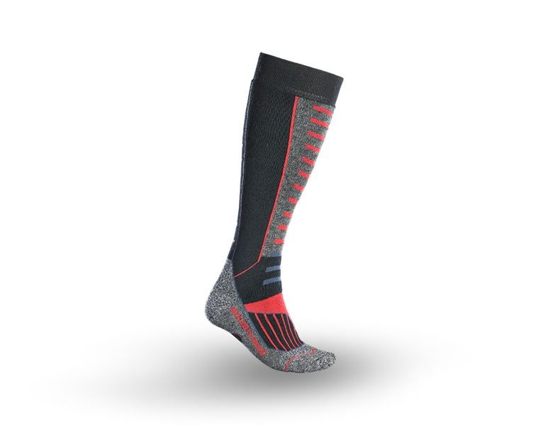 Vista principale, Calze | Calzini, e.s. calze Allround Function x-warm/x-high, nero/alluminio/rosso fuoco