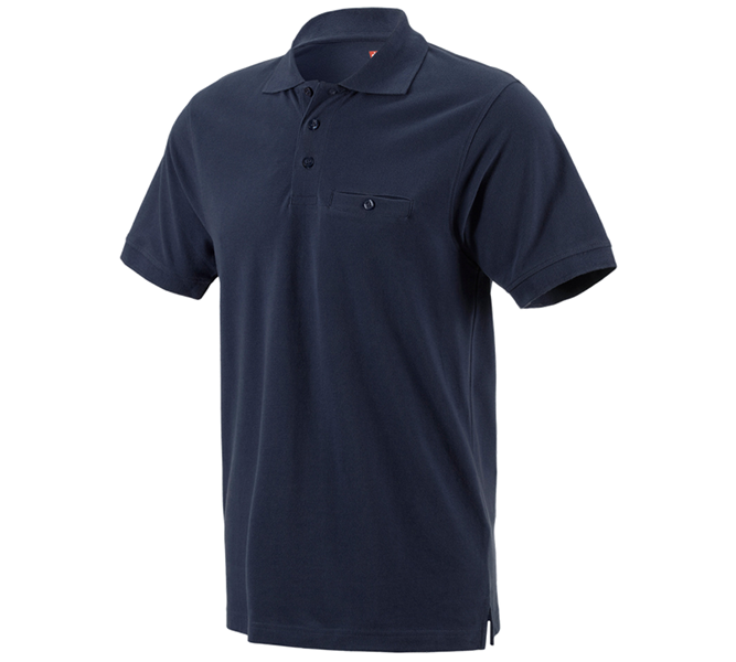 Hauptansicht, Polo-Shirts, e.s. Polo-Shirt cotton Pocket, dunkelblau