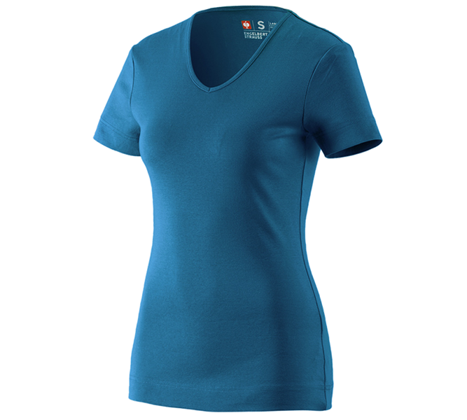 Vista principale, e.s. collezioni a colpo d’occhio, e.s. t-shirt cotton V-Neck, donna, atollo