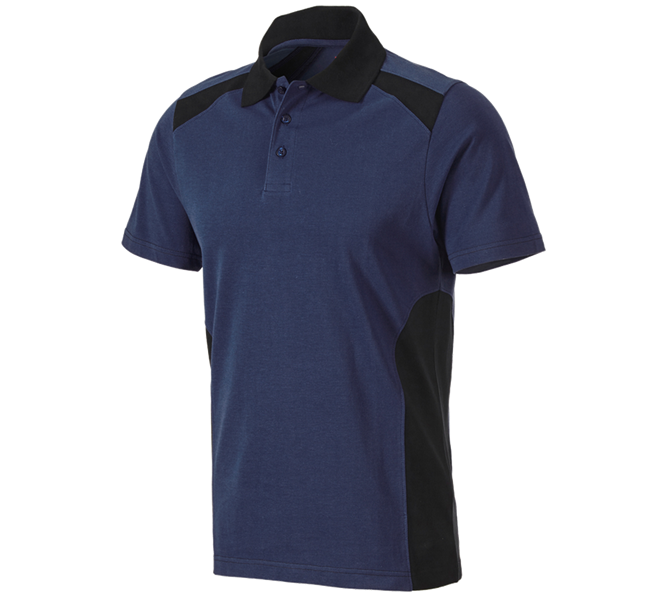 Hauptansicht, e.s.active, Polo-Shirt cotton e.s.active, dunkelblau/schwarz