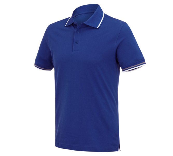 Hauptansicht, Basics, e.s. Polo-Shirt cotton Deluxe Colour, kornblau/aluminium