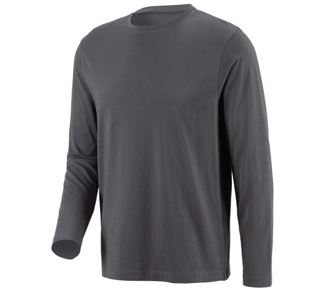Vista principale, Maglie | Pullover | Camicie, e.s. longsleeve cotton, antracite 