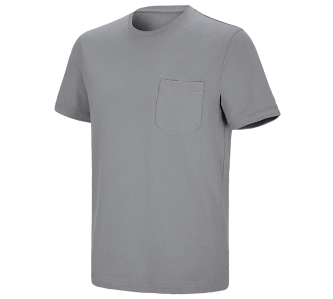 Vista principale, T-shirt, e.s. t-shirt cotton stretch Pocket, platino