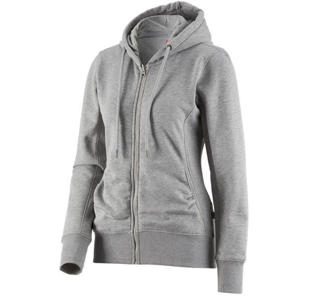Vista principale, Basics, e.s. Felpa aperta con cappuccio poly cotton, donna, grigio sfumato