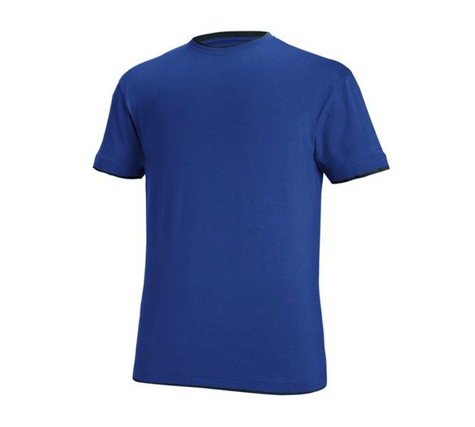 Hauptansicht, Basics, e.s. T-Shirt cotton stretch Layer, kornblau/schwarz