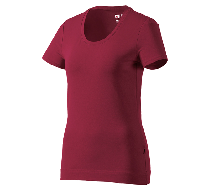 Vista principale, Basics, e.s. t-shirt cotton stretch, donna, bordeaux