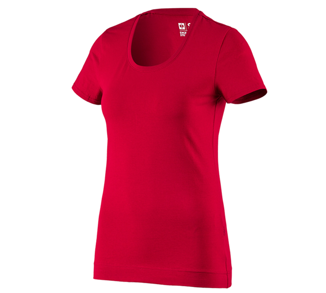 Vista principale, e.s. collezioni a colpo d’occhio, e.s. t-shirt cotton stretch, donna, rosso fuoco