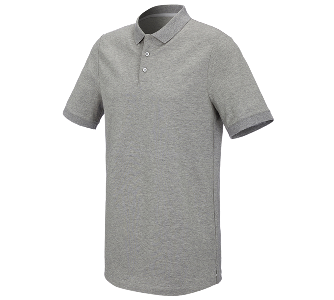 Hauptansicht, Artikelsuche, e.s. Piqué-Polo cotton stretch, long fit, graumeliert