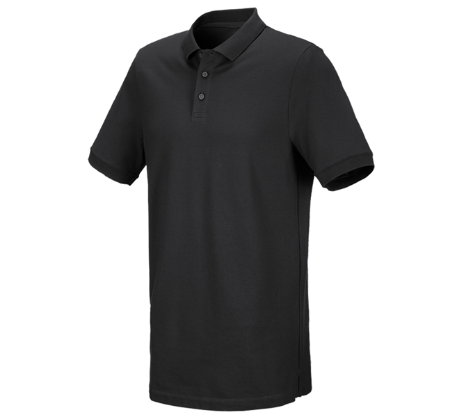 Hauptansicht, Basics, e.s. Piqué-Polo cotton stretch, long fit, schwarz