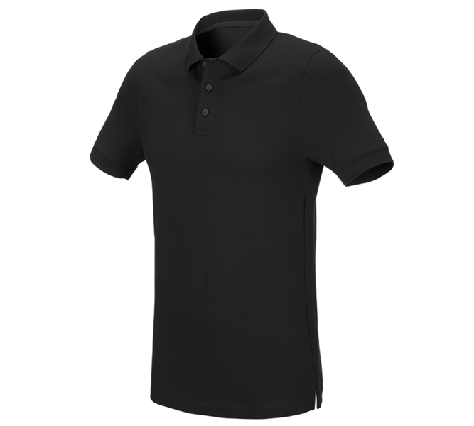 Hauptansicht, Basics, e.s. Piqué-Polo cotton stretch, slim fit, schwarz