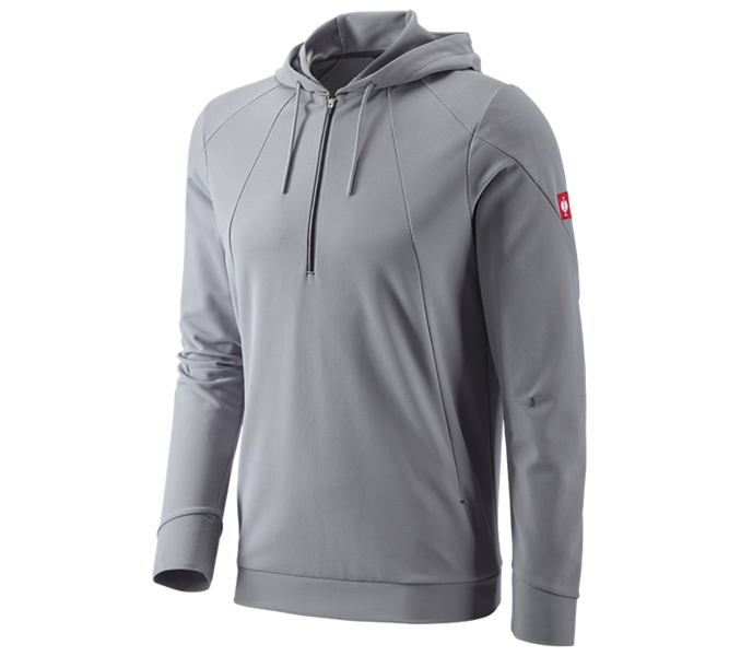 Hauptansicht, Basics, e.s. Funktions Hoody-Longsleeve UV, platin/anthrazit