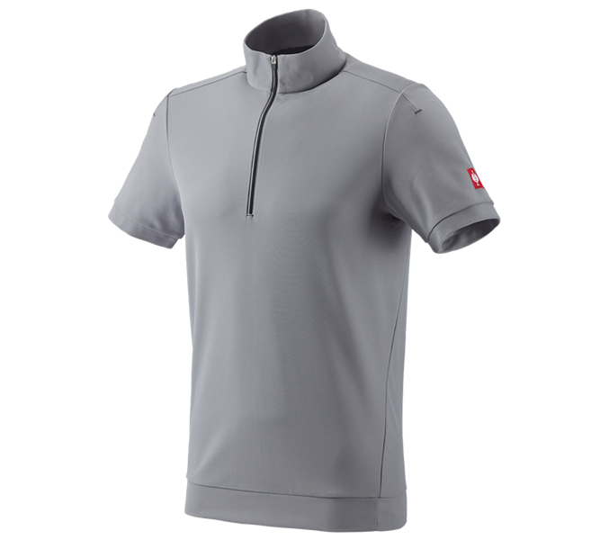 Hauptansicht, Basics, e.s. Funktions ZIP-T-Shirt UV, platin/anthrazit