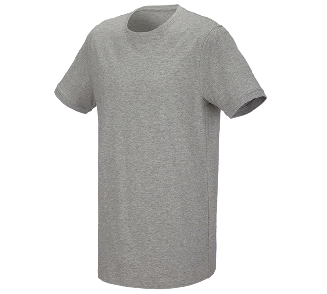 Hauptansicht, T-Shirts, e.s. T-Shirt cotton stretch, long fit, graumeliert