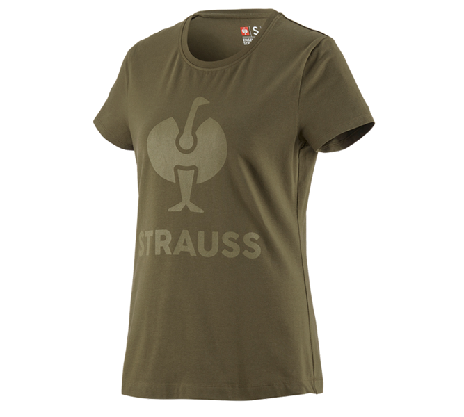Vista principale, e.s.concrete, T-shirt e.s.concrete, donna, verde fango