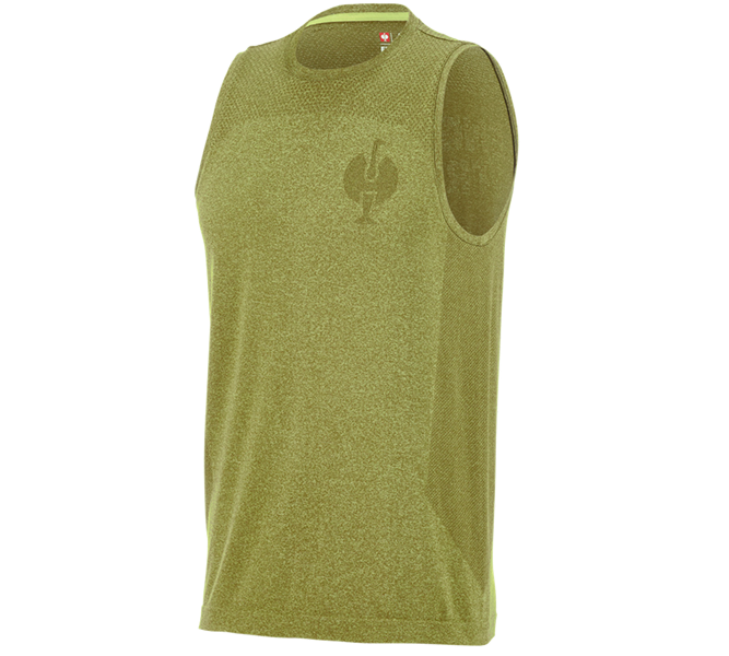 Vista principale, T-shirt, Maglietta atletica seamless e.s.trail, verde ginepro melange