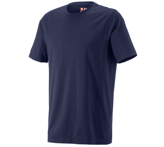 Hauptansicht, Basics, e.s. T-Shirt cotton, long fit, dunkelblau